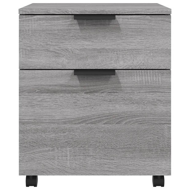 vidaXL Dossierkast verrijdbaar 45x38x54 cm bewerkt hout grijs sonoma