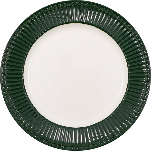 6x GreenGate Dinerbord Alice pinewood green (Ø 26.5 cm) - Set van 6 stuks