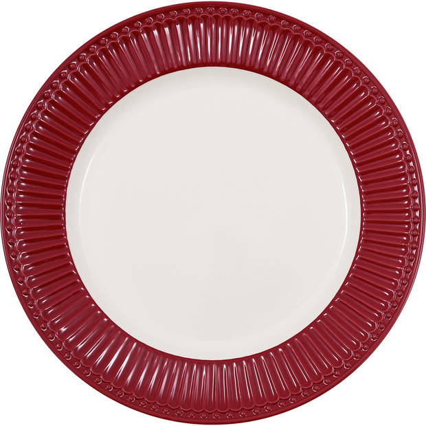 6x GreenGate Dinerbord Alice claret red (Ø 26.5 cm) - Set van 6 stuks