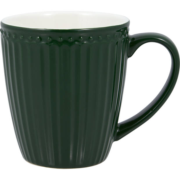 GreenGate Koffiemok Alice pinewood green 350 ml - H 10 cm - Ø 9.5 cm