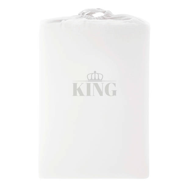 Luxe hoeslaken King - 100% katoen - 300 TC topkwaliteit - 90x200 - wit