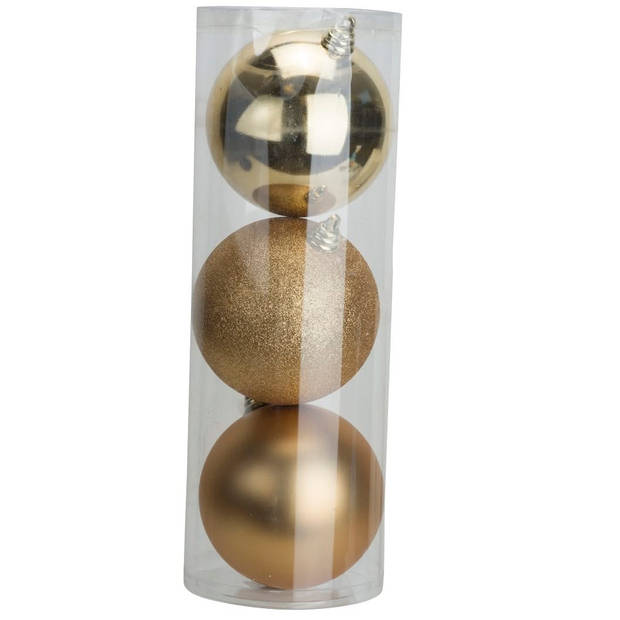 Cosy @Home Kerstballen Goud ø 15 cm - 3 Stuks