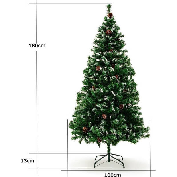 Casaria Kunstkerstboom - 180cm - met dennenappels en besneeuwde takken