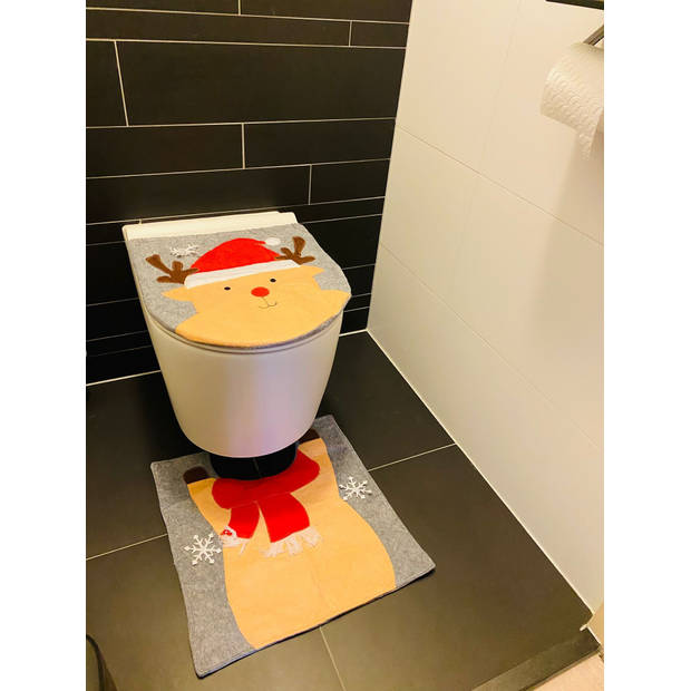 HEM Rudolf wc bril hoes met wc mat - toiletbril cover (45x39 cm) + toiletmat