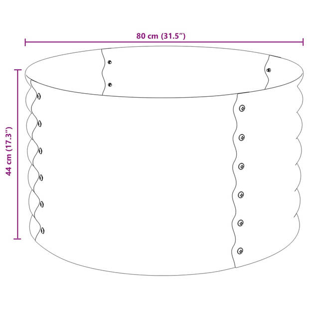 vidaXL Plantenbak verhoogd 80x80x44 cm gegalvaniseerd staal grijs