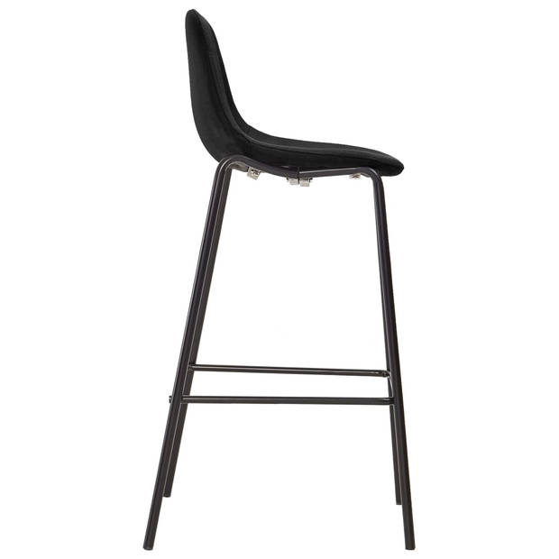 The Living Store Barstoelenset - zwart - 51 x 49 x 99 cm - duurzame stof - gepoedercoat frame