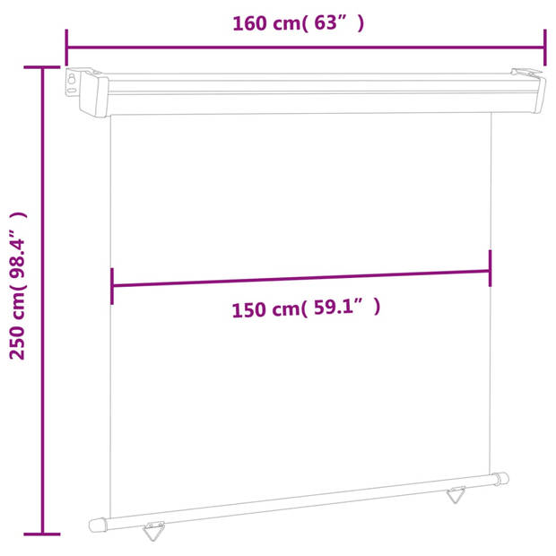 vidaXL Balkonscherm 165x250 cm rood