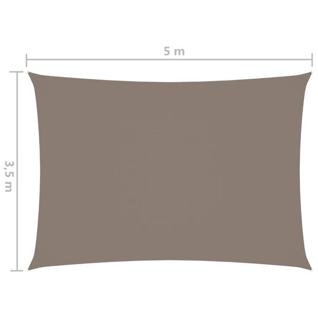 vidaXL Zonnescherm rechthoekig 3,5x5 m oxford stof taupe