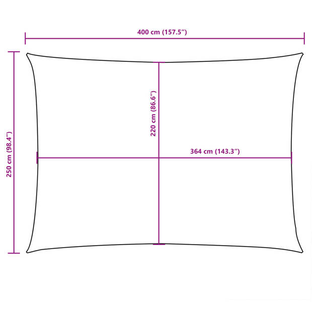 vidaXL Zonnescherm rechthoekig 2,5x4 m oxford stof crèmekleurig