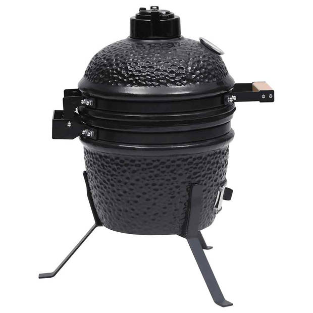 vidaXL Kamado barbecue 2-in-1 56 cm keramiek zwart