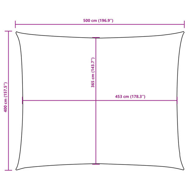 vidaXL Zonnescherm rechthoekig 4x5 m oxford stof wit