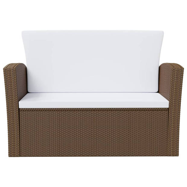 vidaXL 16-delige Loungeset met kussens poly rattan bruin