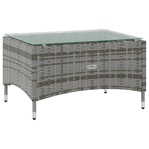 vidaXL 8-delige Loungeset met kussens poly rattan grijs