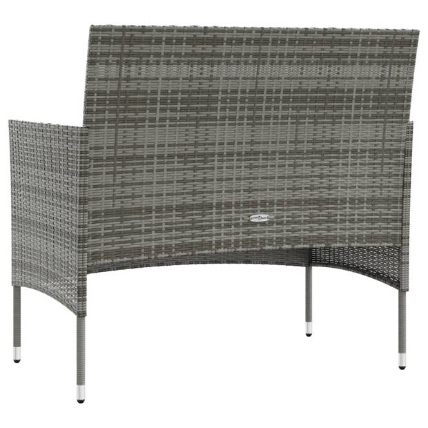 vidaXL 8-delige Loungeset met kussens poly rattan grijs