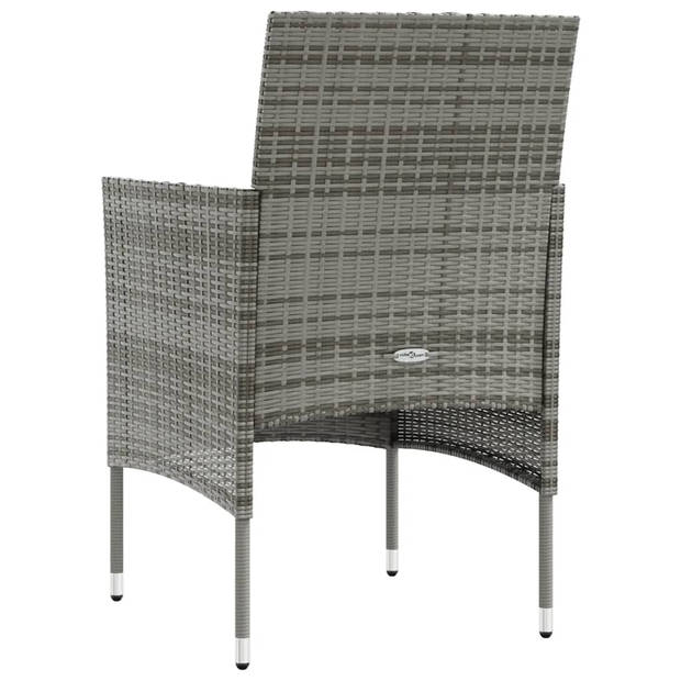 vidaXL 16-delige Loungeset met kussens poly rattan grijs