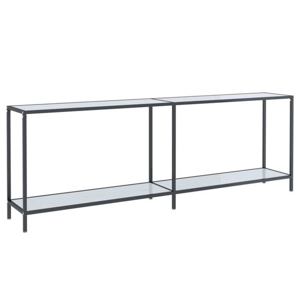 vidaXL Wandtafel 220x35x75,5 cm gehard glas wit