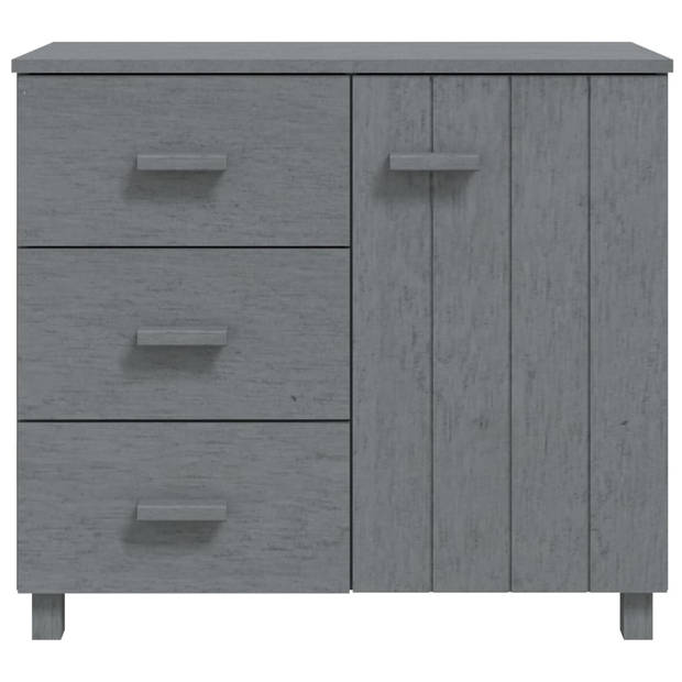 The Living Store HAMAR Dressoir - Donkergrijs - 90 x 40 x 80 cm - Massief grenenhout en MDF