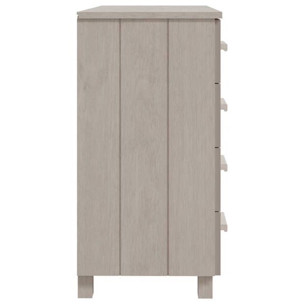 The Living Store HAMAR Dressoir - 79 x 40 x 80 cm - Massief grenenhout - Wit - 5 lades