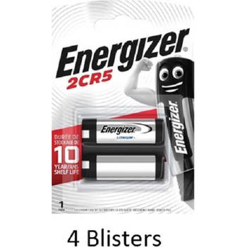 4 stuks (4 blisters a 1 stuk) Energizer Lithium 2CR5 6V fotobatterij 245