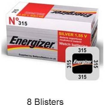 8 stuks (8 blisters a 1 stuk) Energizer Silver Oxide 315 LD 1.55V
