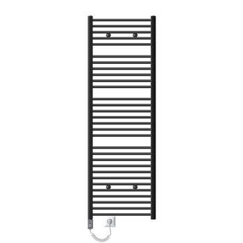 Badkamerradiator Sahara 600x1800 mm antraciet gebogen met zijaansluiting