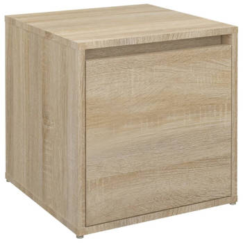 vidaXL Opbergbox met lade 40,5x40x40 cm bewerkt hout sonoma eikenkleur