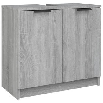 vidaXL Badkamerkast 64,5x33,5x59 cm bewerkt hout grijs sonoma eiken