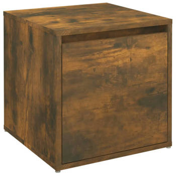 vidaXL Opbergbox met lade 40,5x40x40 cm bewerkt hout gerookt eiken