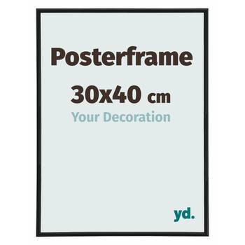 Posterlijst 30x40cm Zwart Mat Kunststof Paris