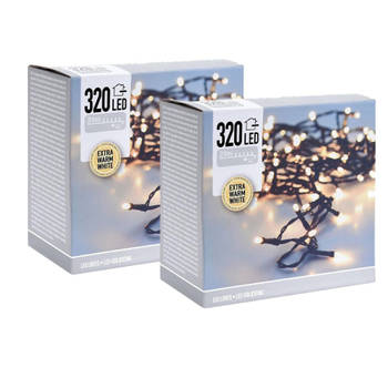 Kerstverlichting - Lichtsnoer - 320 LED's - Lengte: 24 meter - Extra warm wit