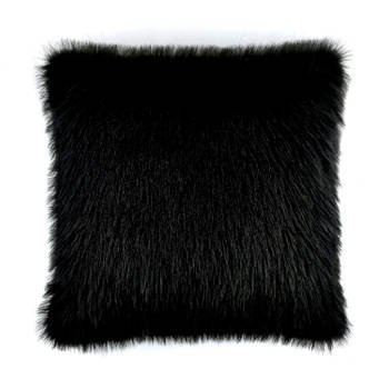 Heckett & Lane Fake Fur Sierkussen Perle - black is black 48x48cm