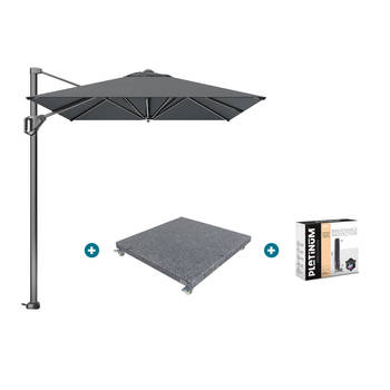 Platinum Voyager zweefparasol T1 3x2 m. - Antraciet met voet en hoes