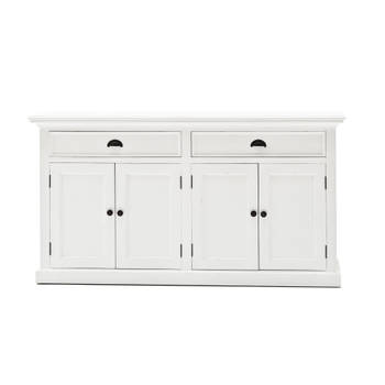 Halifax dressoir met 2 glazen deuren, 2 lades en 4 deuren, in wit.