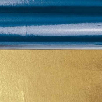 3x rollen hobby folie blauw/goud 50 x 80 cm - Cadeaupapier