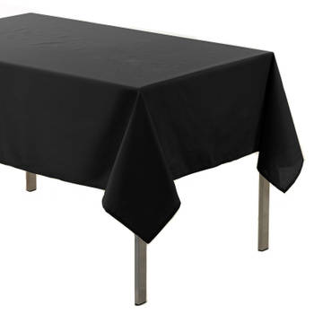 Zwarte tafelkleden/tafellakens 140 x 250 cm rechthoekig van stof - Feesttafelkleden