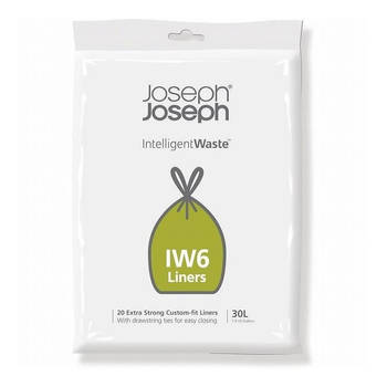 Joseph Joseph - Afvalzak, IW6, Transparant, 30 L, 20 Stuks - Joseph Joseph Intelligent Waste