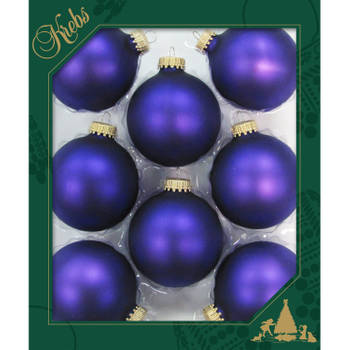 16x stuks glazen kerstballen 7 cm prisma violet velvet paars - Kerstbal