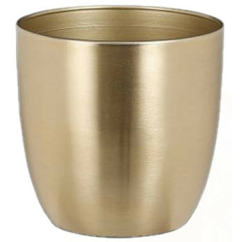 Plantenpot/bloempot van metaal in het goud D13 en H12 cm - Plantenpotten