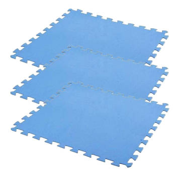 18x stuks Foam puzzelmat zwembadtegels/fitnesstegels blauw 50 x 50 cm - Speelkleden