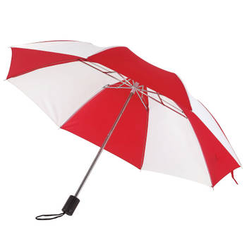 Opvouwbare paraplu rood / wit 85 cm - Paraplu's
