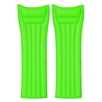 Set van 2x stuks groen bestway luchtbed 183 cm volwassenen - Luchtbed (zwembad)