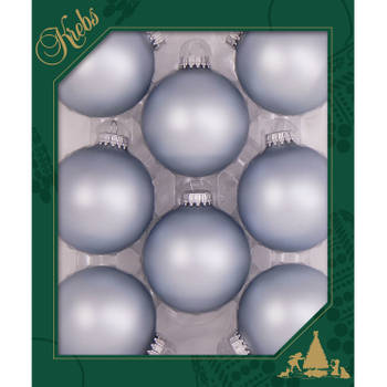 8x stuks glazen kerstballen 7 cm starlight velvet blauw - Kerstbal