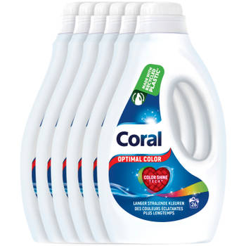 Coral - Vloeibaar Wasmiddel - Optimal Color - Gekleurde Was - 6 X 26 wasbeurten - Voordeelverpakking
