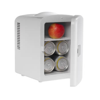 Denver Mini koelkast - Kleine koelkast 4L (6 blikjes) - 12V Auto Aansluiting - 240V - Koelen-Verwarmen - MFR400 – Wit