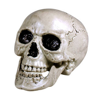 Horror decoratie schedel/doodskop met beweegbare kaak 20 x 15 cm - Feestdecoratievoorwerp