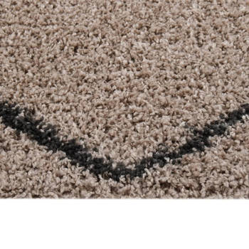 The Living Store Shaggy vloerkleed - 160 x 230 cm - Beige en antraciet