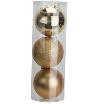 Cosy @Home Kerstballen Goud ø 15 cm - 3 Stuks