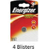 4 stuks (4 blisters a 1 stuk) Energizer Alkaline knoopcel 625A 1.5V EPX625G