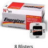 8 stuks (8 blisters a 1 stuk) Energizer Zilver Oxide Knoopcel 341 LD 1.55V