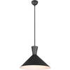 LED Hanglamp - Trion Ewomi - E27 Fitting - 1-lichts - Rond - Mat Zwart - Aluminium - Ø35cm